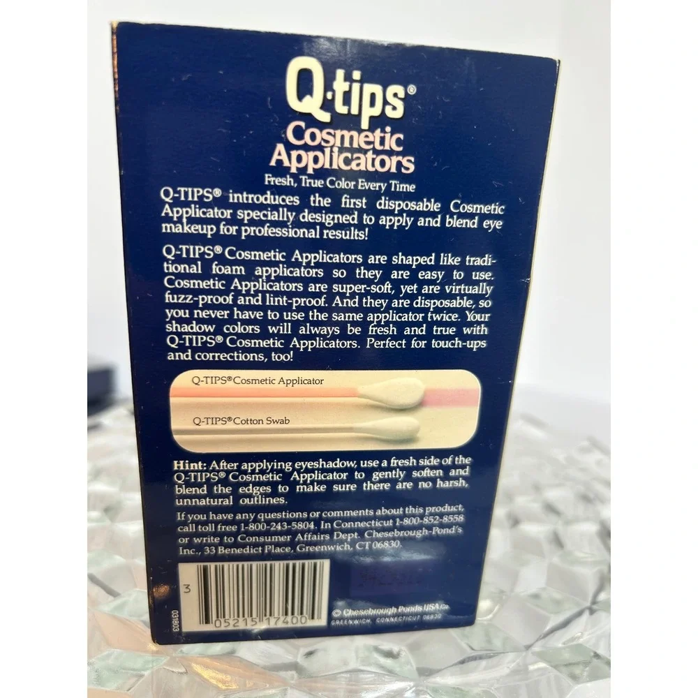 Vintage‎ Q-tips Cosmetic Applicators Unique Shape 74 Count Disposable